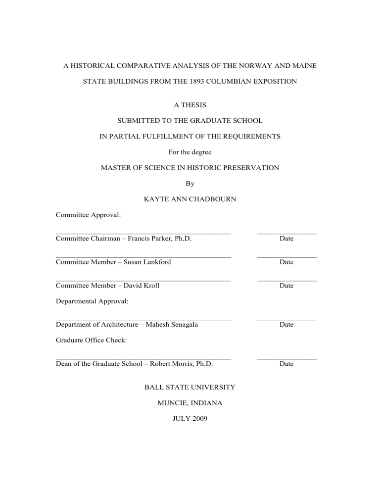 A HISTORICAL COMPARATIVE ANALYSIS OF THE NORWAY AND MAINE