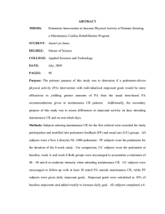 ABSTRACT THESIS: Pedometer Intervention to Increase Physical Activity of Patients Entering