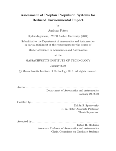 Assessment of Propfan Propulsion Systems for Reduced Environmental Impact Andreas Peters