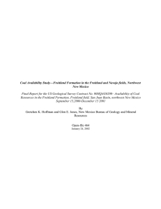 Coal Availability Study—Fruitland Formation in the Fruitland and Navajo fields,... New Mexico