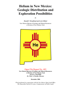 Helium in New Mexico: Geologic Distribution and Exploration Possibilities