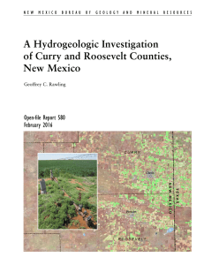 A Hydrogeologic Investigation of Curry and Roosevelt Counties, New Mexico