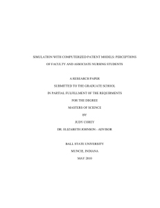 SIMULATION WITH COMPUTERIZED PATIENT MODELS: PERCEPTIONS A RESEARCH PAPER