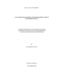 BALL STATE UNIVERSITY  A THESIS SUBMITTED TO BY