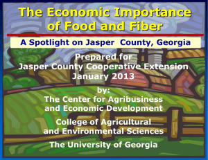 The Economic Importance of Food and Fiber Prepared for Jasper County Cooperative Extension