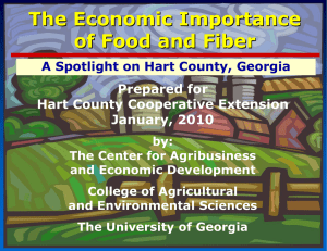 The Economic Importance of Food and Fiber Prepared for Hart County Cooperative Extension