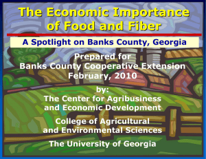 The Economic Importance of Food and Fiber Prepared for Banks County Cooperative Extension