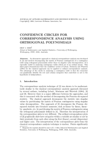 CONFIDENCE CIRCLES FOR CORRESPONDENCE ANALYSIS USING ORTHOGONAL POLYNOMIALS †