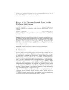 Power of the Neyman Smooth Tests for the Uniform Distribution †