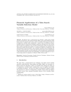 Financial Applications of a Tabu Search Variable Selection Model
