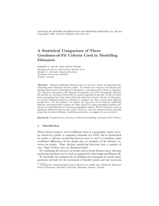 A Statistical Comparison of Three Goodness-of-Fit Criteria Used in Modelling Distances †