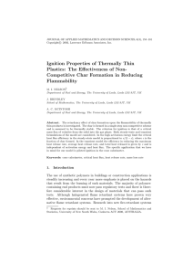 Ignition Properties of Thermally Thin Plastics: The Eﬀectiveness of Non-