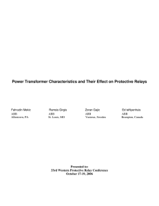 Power Transformer Characteristics and Their Effect on Protective Relays