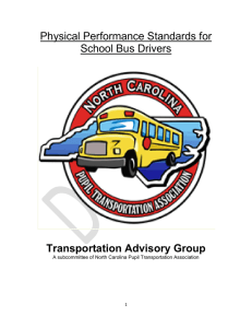 Physical Performance Standards for School Bus Drivers  Transportation Advisory Group