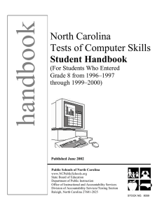 handbook North Carolina Tests of Computer Skills