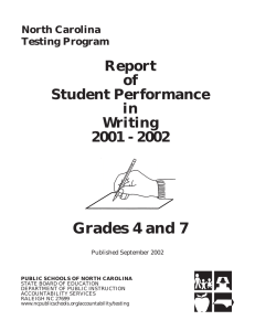 Grades 4 and 7 Report of Student Performance