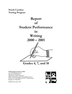 Report of Student Performance in