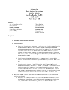 Minutes for Data Services Committee Meeting Minutes Monday, October 20, 2014