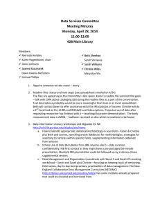 Data Services Committee Meeting Minutes Monday, April 28, 2014 11:00-12:00