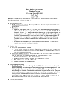 Data Services Committee Meeting Agenda Monday, March 26, 2012 11:00-12:00