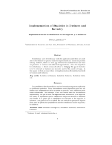 Implementation of Statistics in Business and Industry Bovas Abraham