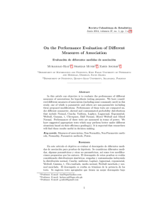 On the Performance Evaluation of Different Measures of Association Muhammad Riaz