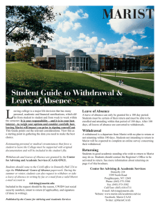 L Student Guide to Withdrawal &amp; Leave of Absence