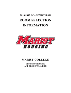 ROOM SELECTION INFORMATION  MARIST COLLEGE