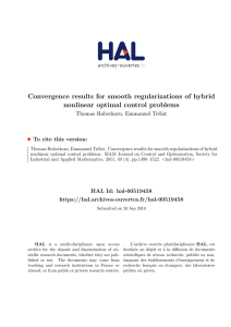 Convergence results for smooth regularizations of hybrid nonlinear optimal control problems elat