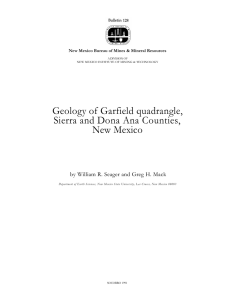 Geology of Garfield quadrangle, Sierra and Dona Ana Counties, New Mexico