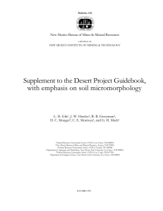 Supplement to the Desert Project Guidebook, with emphasis on soil micromorphology