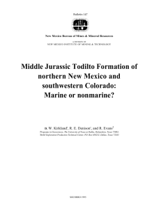 Middle Jurassic Todilto Formation of northern New Mexico and southwestern Colorado: