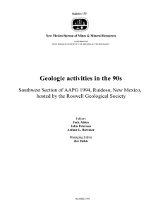 Geologic activities in the 90s hosted by the Roswell Geological Society