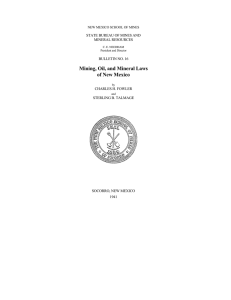 Mining, Oil, and Mineral Laws of New Mexico