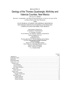 Geology of the Thoreau Quadrangle, McKinley and Valencia Counties, New Mexico