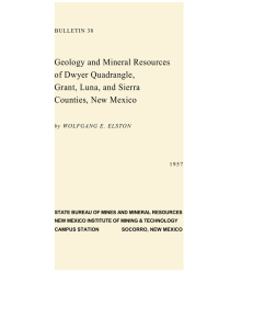 Geology and Mineral Resources of Dwyer Quadrangle, Grant, Luna, and Sierra