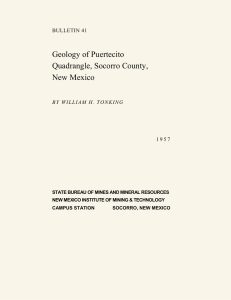 Geology of Puertecito Quadrangle, Socorro County, New Mexico BULLETIN 41