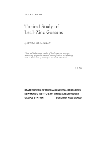Topical Study of Lead-Zinc Gossans BULLETIN 46 by WILLIAM