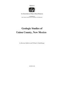 Geologic Studies of Union County, New Mexico Bulletin 63