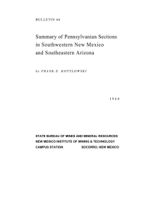 Summary of Pennsylvanian Sections in Southwestern New Mexico and Southeastern Arizona