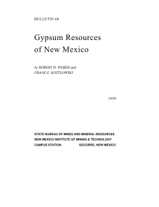 Gypsum Resources of New Mexico BULLETIN 68 1959