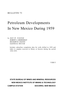Petroleum Developments In New Mexico During 1959 BULLETIN 73