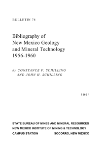 Bibliography of New Mexico Geology and Mineral Technology 1956-1960