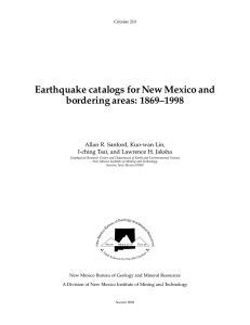 Earthquake catalogs for New Mexico and bordering areas: 1869–1998