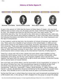 History of Delta Sigma Pi
