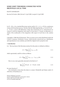 SOME LIMIT THEOREMS CONNECTED WITH BROWNIAN LOCAL TIME