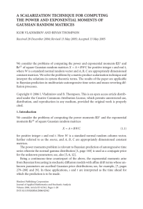 A SCALARIZATION TECHNIQUE FOR COMPUTING THE POWER AND EXPONENTIAL MOMENTS OF