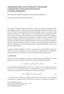 APPROXIMATION AND OPTIMALITY NECESSARY CONDITIONS IN RELAXED STOCHASTIC CONTROL PROBLEMS