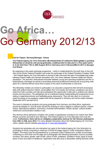 Go Africa… Go Germany 2012/13
