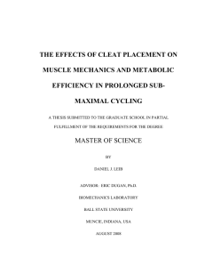 THE EFFECTS OF CLEAT PLACEMENT ON MUSCLE MECHANICS AND METABOLIC